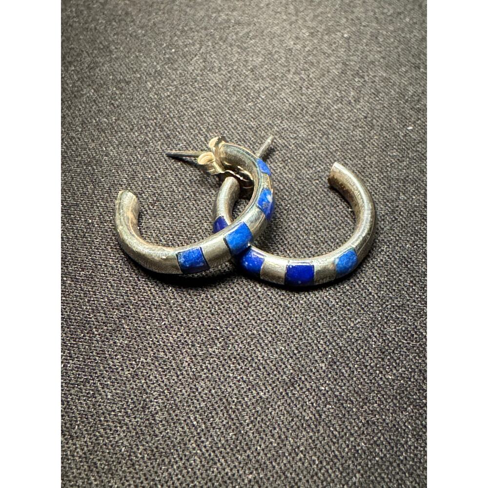 Vintage 925 Tested Silver Half Hoop Earrings